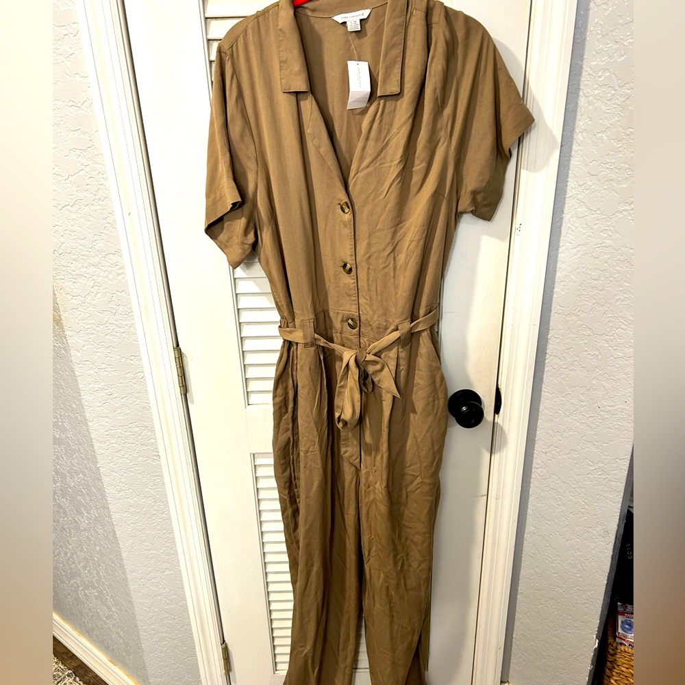 NWT AE khaki jumpsuit